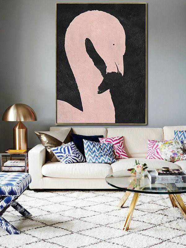 Original Abstract Painting Extra Large Canvas Art,Hand-Painted Black And White Minimal Painting On Canvas,Acrylic Painting Wall Art